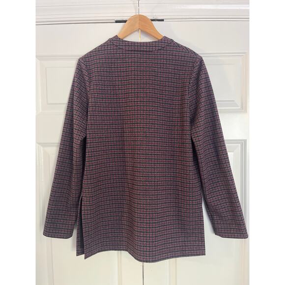 Theory Collin Slit Houndstooth Knit Cardigan Sz S - Picture 2 of 7